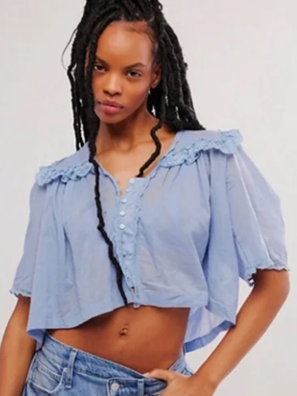 Free People Luna Top in Blue